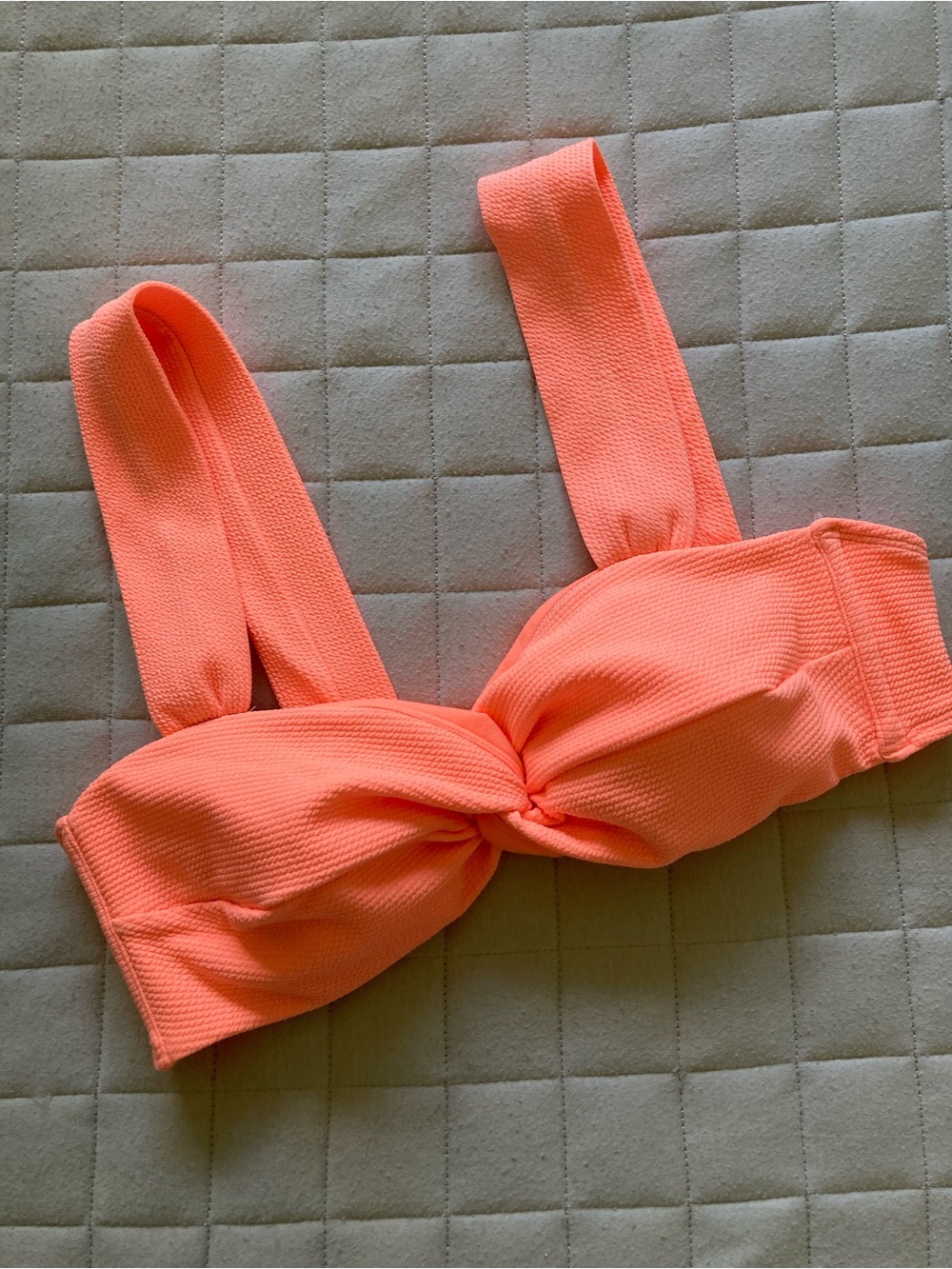 Xhilaration Women’s Neon Coral Twist Front Bathing Suit/Swim top